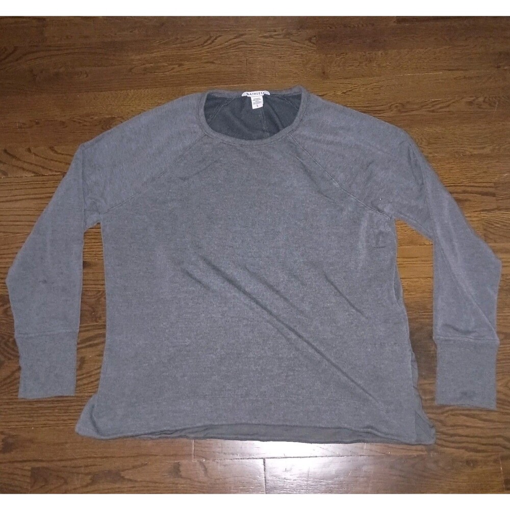 Athleta Sweatshirt Womens Large Coaster Luxe Recover Gray Crew Neck